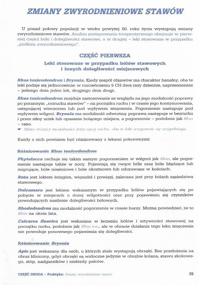 Zmiany zwyrodnieniowe stawów. - Homeopatia Polska
